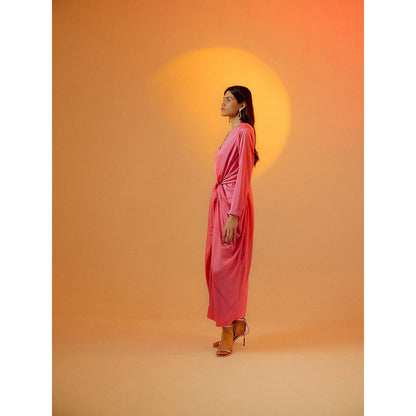 EchoStudio Candy Pink Draped Dress