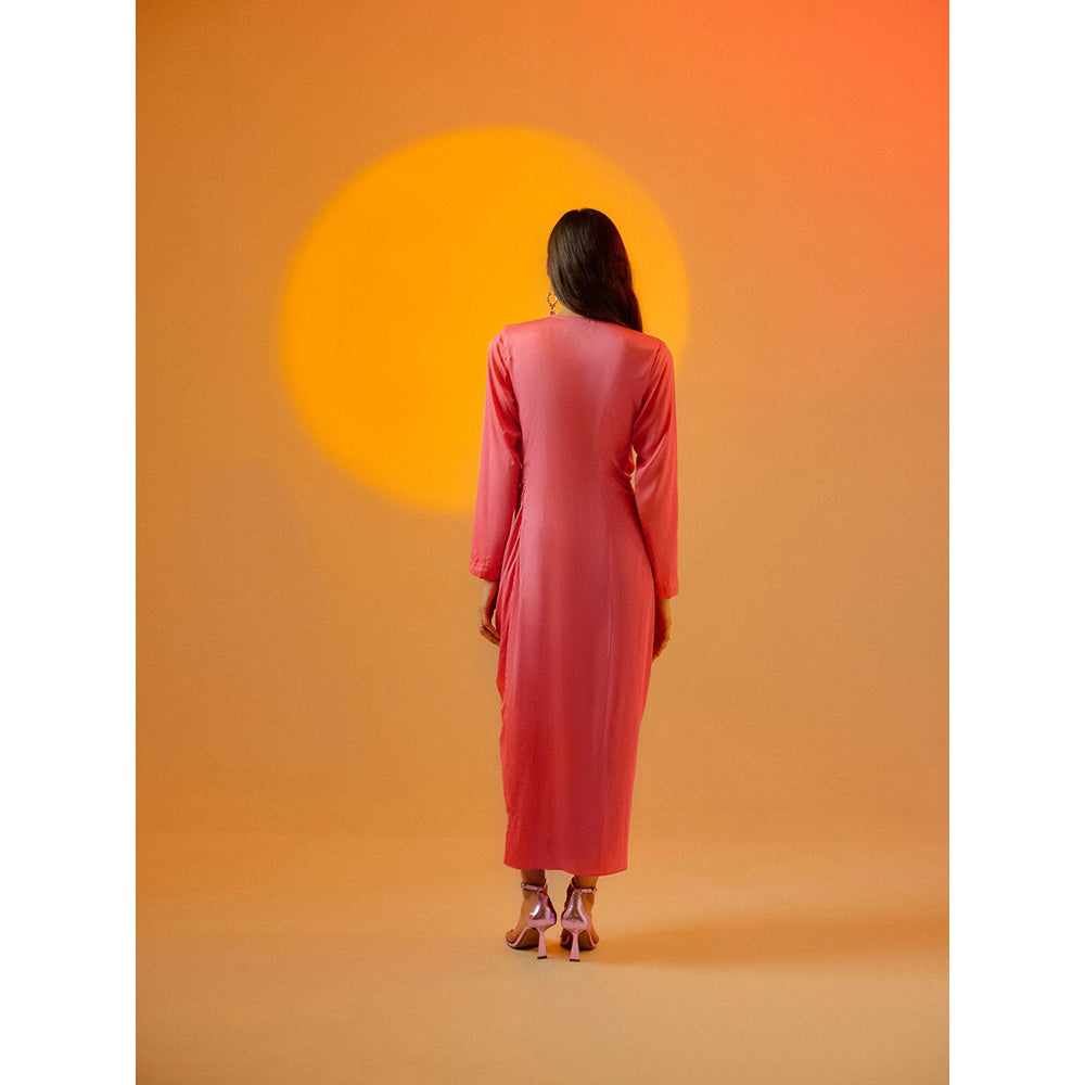 EchoStudio Candy Pink Draped Dress