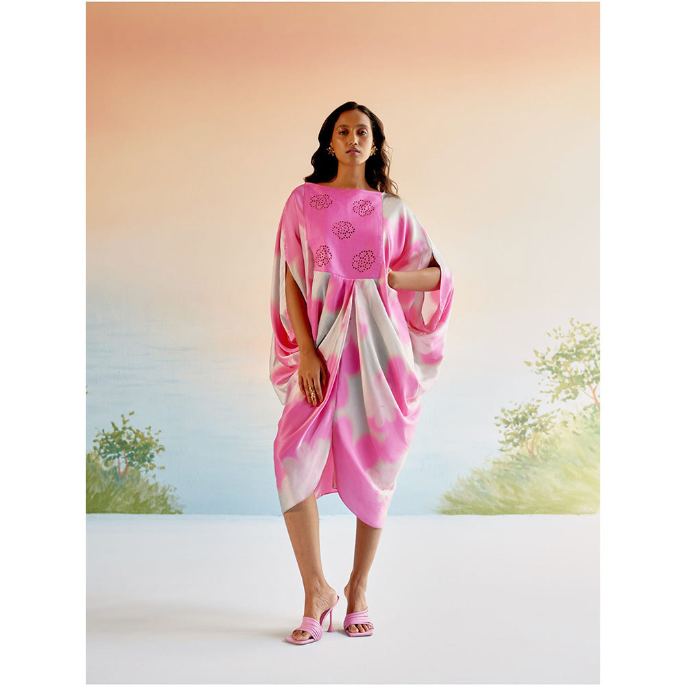 EchoStudio Echo Garden Pink Silk Dress