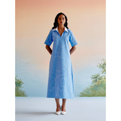 EchoStudio Blue Flora Dress