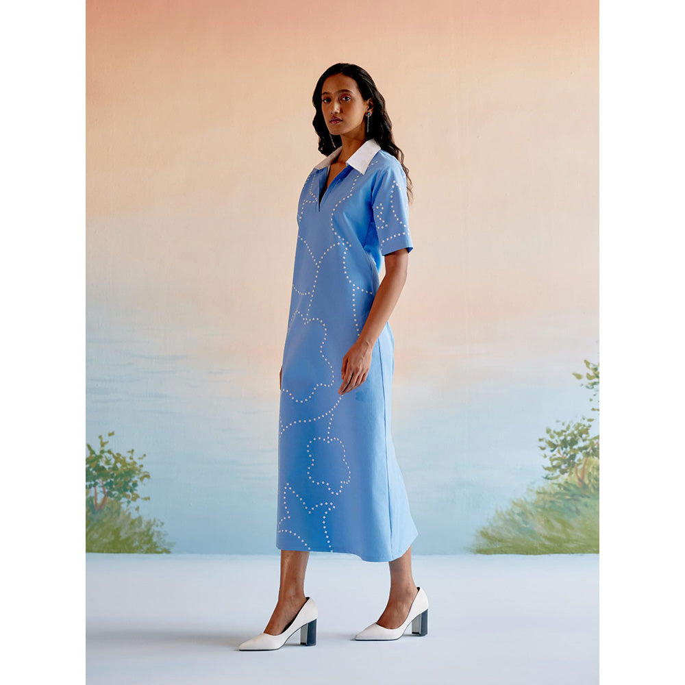 EchoStudio Blue Flora Dress