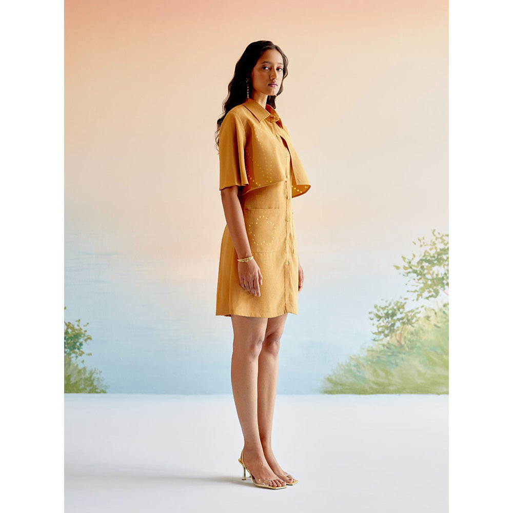 EchoStudio Mustard Echo Wild Flower Dress