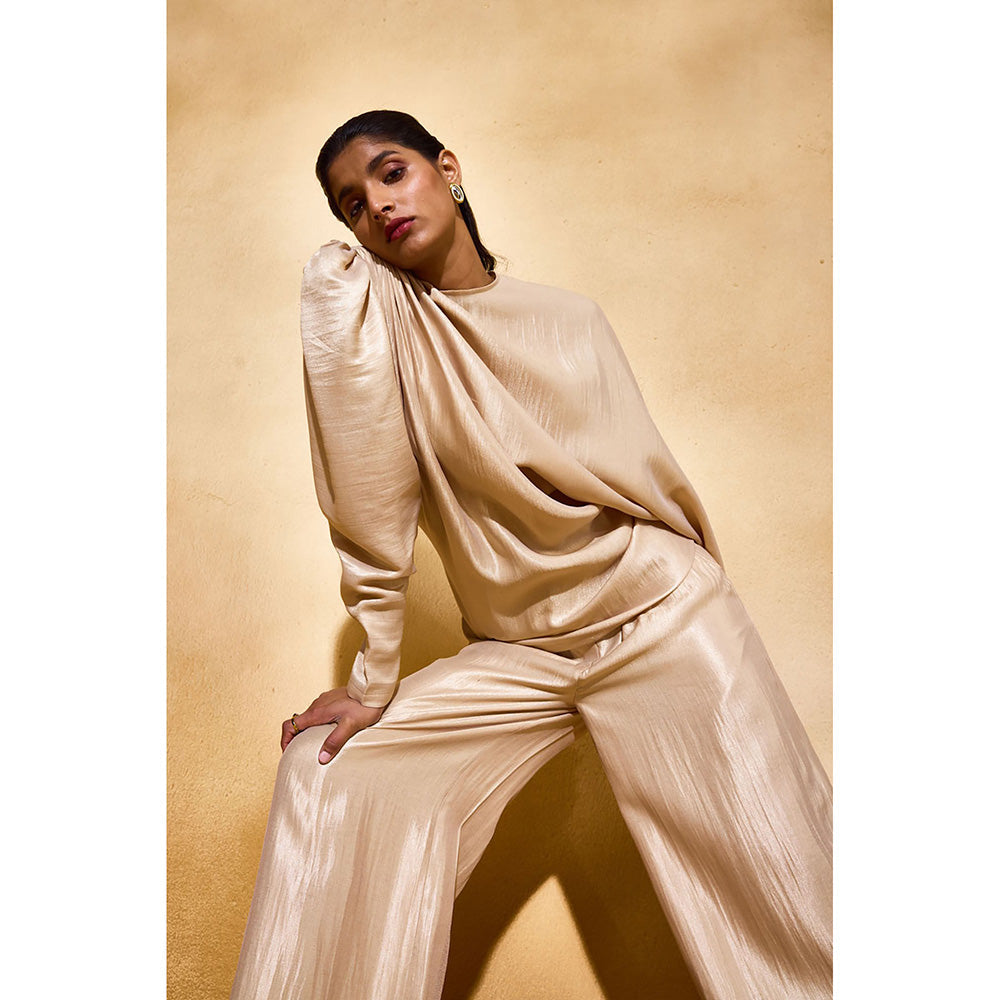 EchoStudio Gold Solid Co-Ord (Set of 2)