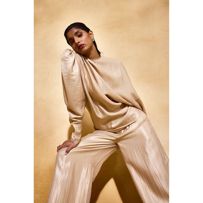 EchoStudio Gold Solid Co-Ord (Set of 2)