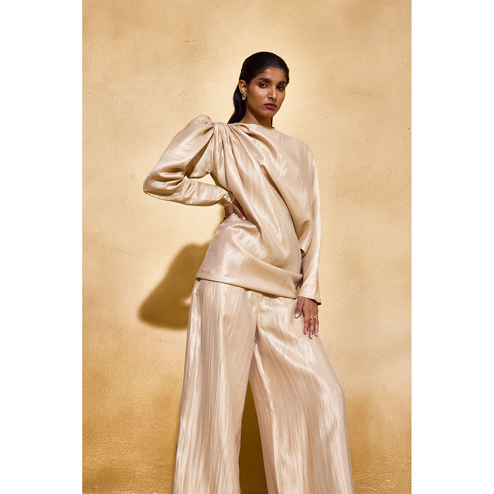 EchoStudio Gold Solid Co-Ord (Set of 2)