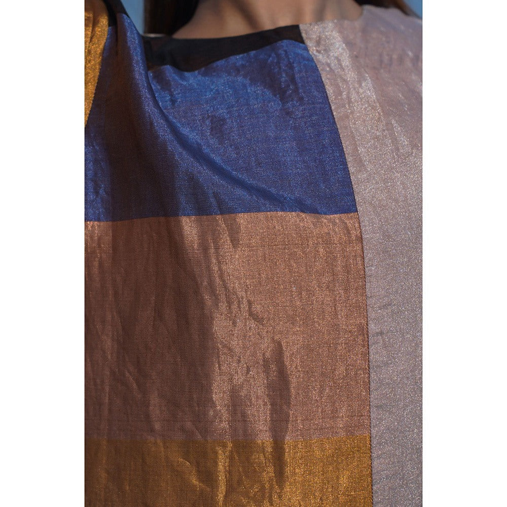 EEDA Multi-Colour Dhun Zari Striped Patch Kurta with Pant (Set of 2)