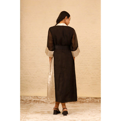 EEDA Black Ankle Length Coat Dress (Set of 2)