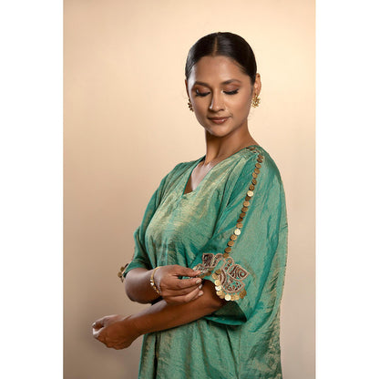 EEDA Parv Green Kurta with Pant (Set of 2)