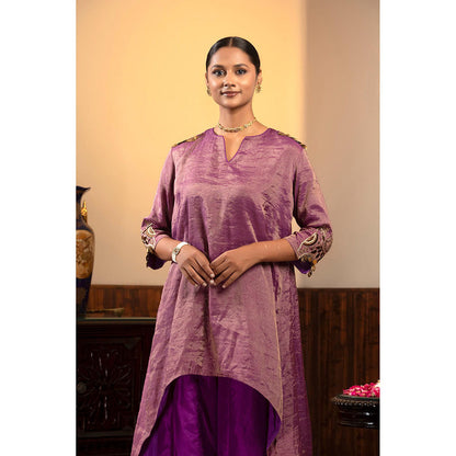 EEDA Parv Purple Kurta with Palazzo (Set of 2)