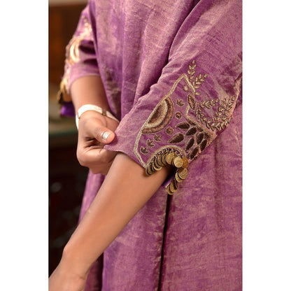 EEDA Parv Purple Kurta with Palazzo (Set of 2)