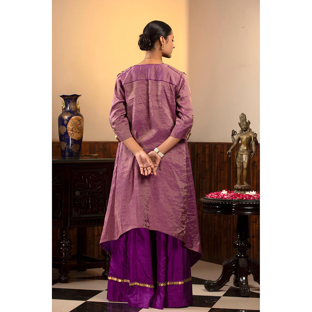 EEDA Parv Purple Kurta with Palazzo (Set of 2)