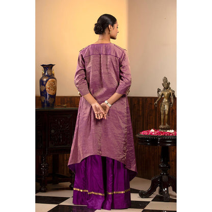 EEDA Parv Purple Kurta with Palazzo (Set of 2)