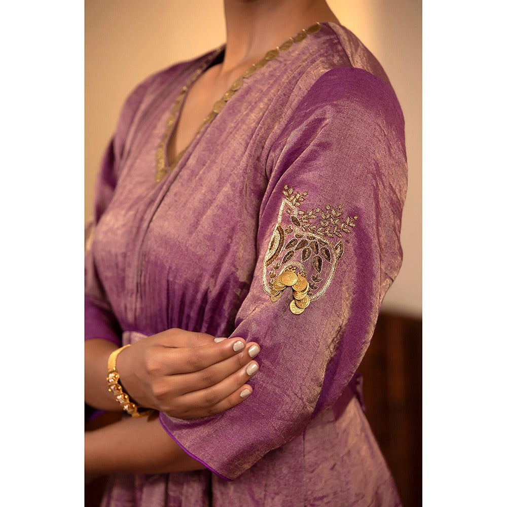 EEDA Parv Purple Midi Dress