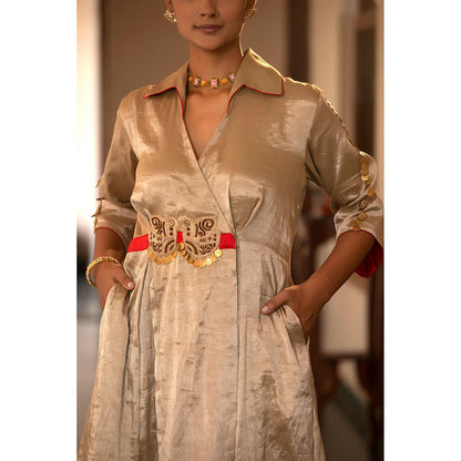 EEDA Parv Beige Midi Dress