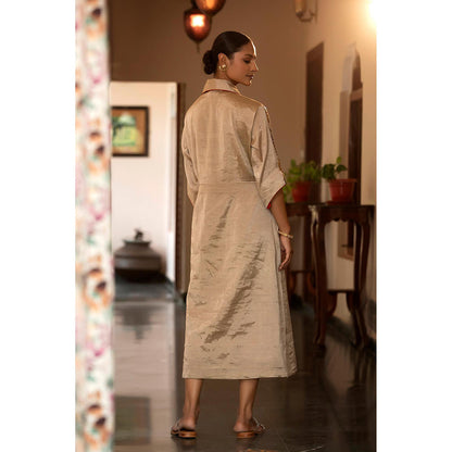 EEDA Parv Beige Midi Dress