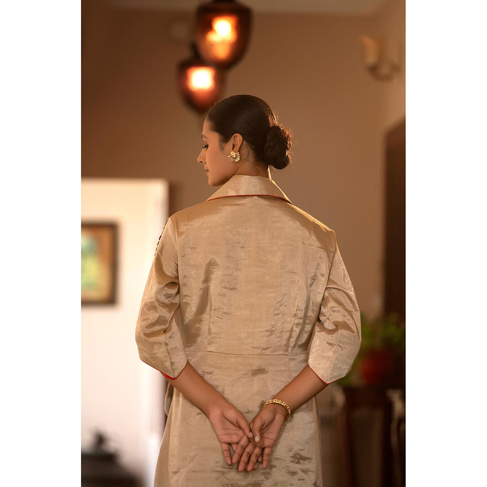 EEDA Parv Beige Midi Dress