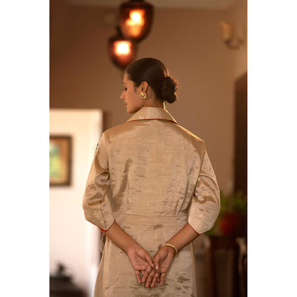 EEDA Parv Beige Midi Dress