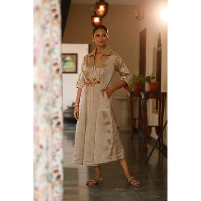 EEDA Parv Beige Midi Dress