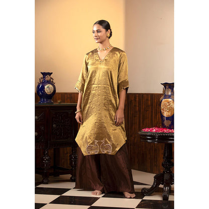 EEDA Parv Gold Kurta with Palazzo (Set of 2)
