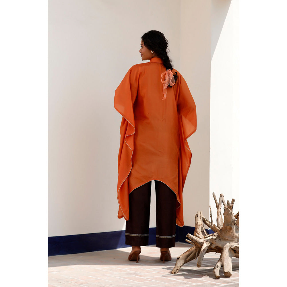 EEDA Tarini Silk Embroidered Kaftan with Pant