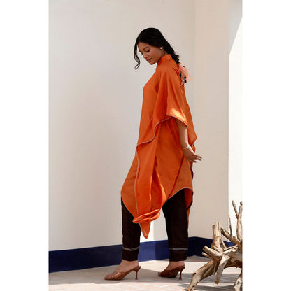 EEDA Tarini Silk Embroidered Kaftan with Pant