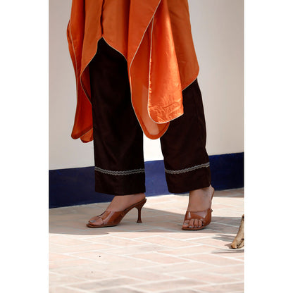 EEDA Tarini Silk Embroidered Kaftan with Pant