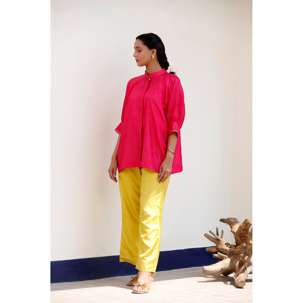 EEDA Rihla Silk Embroidered Kurta and Pant