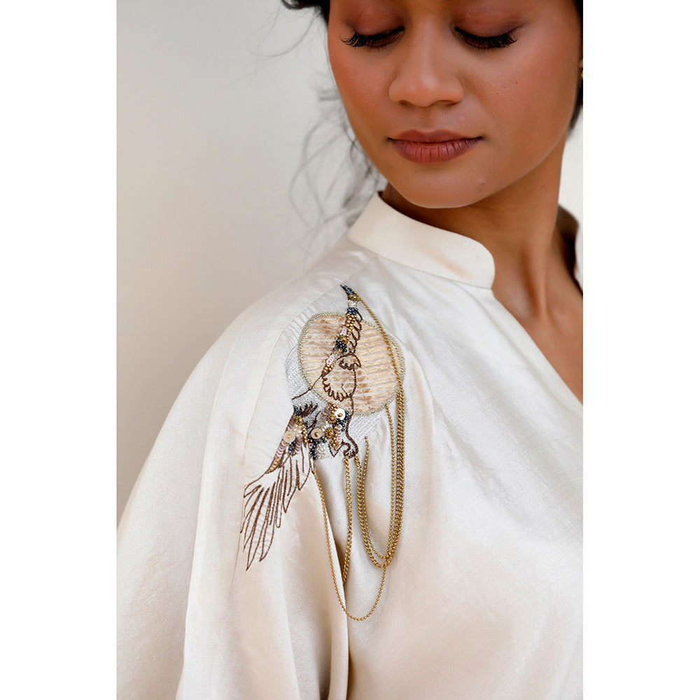 EEDA Viha Silk Embroidered Kurta and Pant