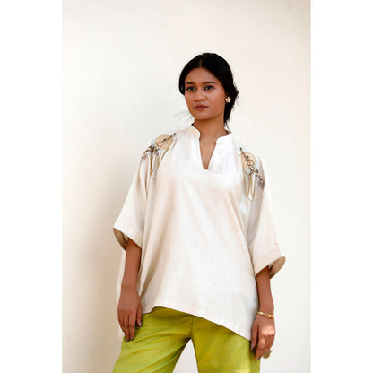 EEDA Viha Silk Embroidered Kurta and Pant
