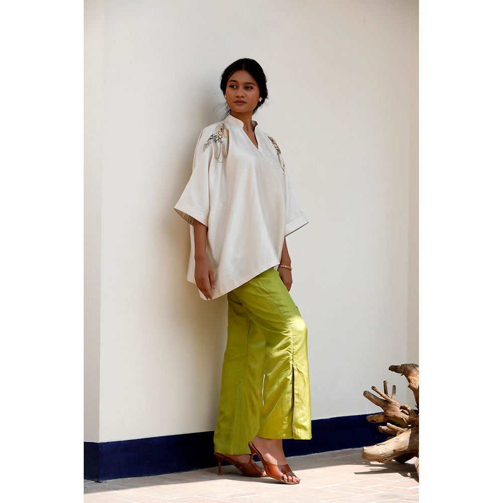 EEDA Viha Silk Embroidered Kurta and Pant