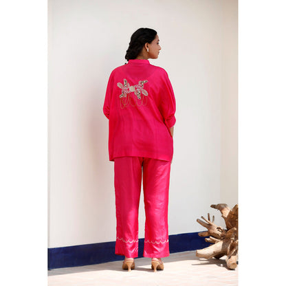 EEDA Rihla Pink Pure Silk Co-Ord