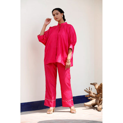 EEDA Rihla Pink Pure Silk Co-Ord