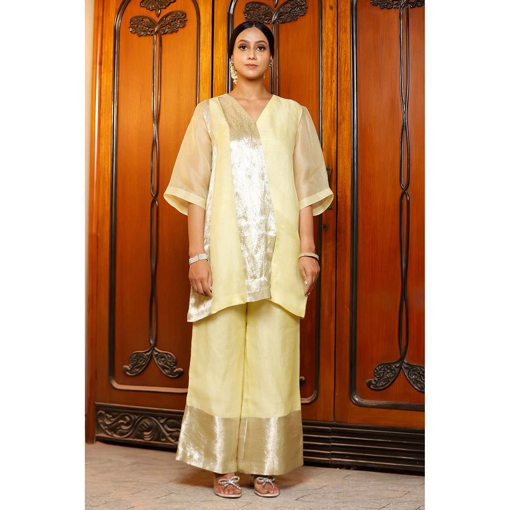 EEDA Yellow Solid Kurti with Pant
