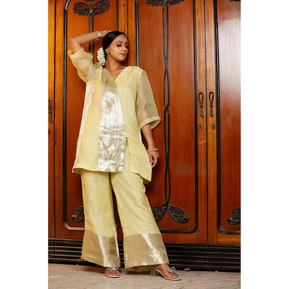 EEDA Yellow Solid Kurti with Pant