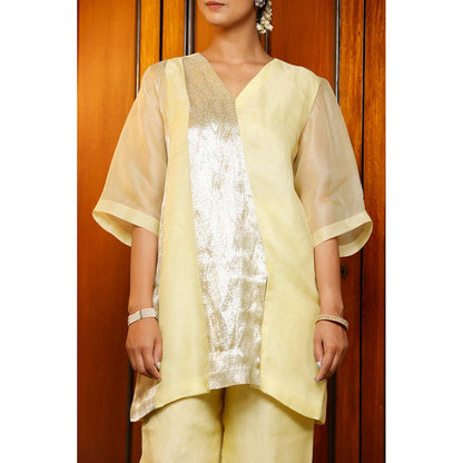 EEDA Yellow Solid Kurti with Pant