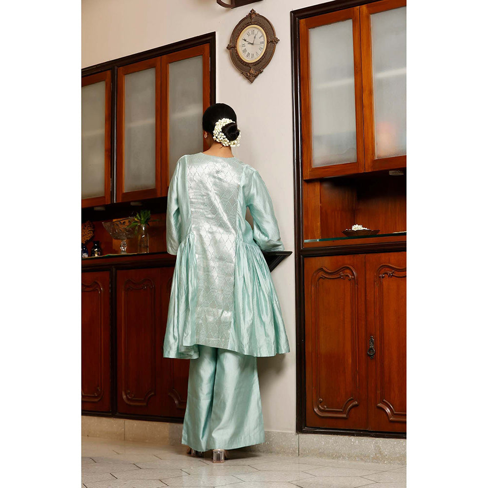 EEDA Blue Woven Kurta with Pant