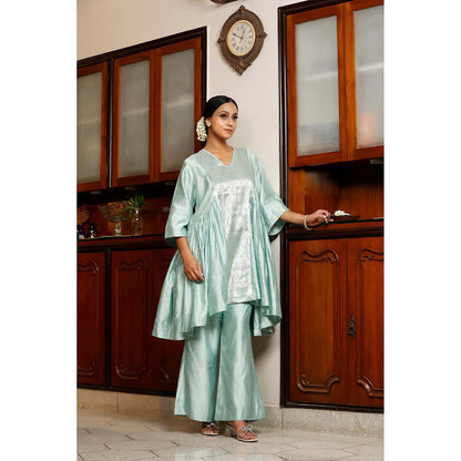 EEDA Blue Woven Kurta with Pant