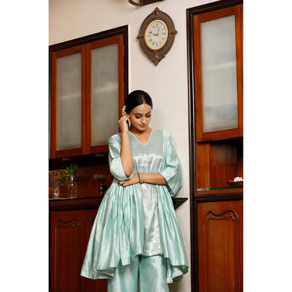 EEDA Blue Woven Kurta with Pant