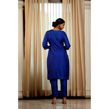 EEDA Blue Embroidered Kurta with Pant