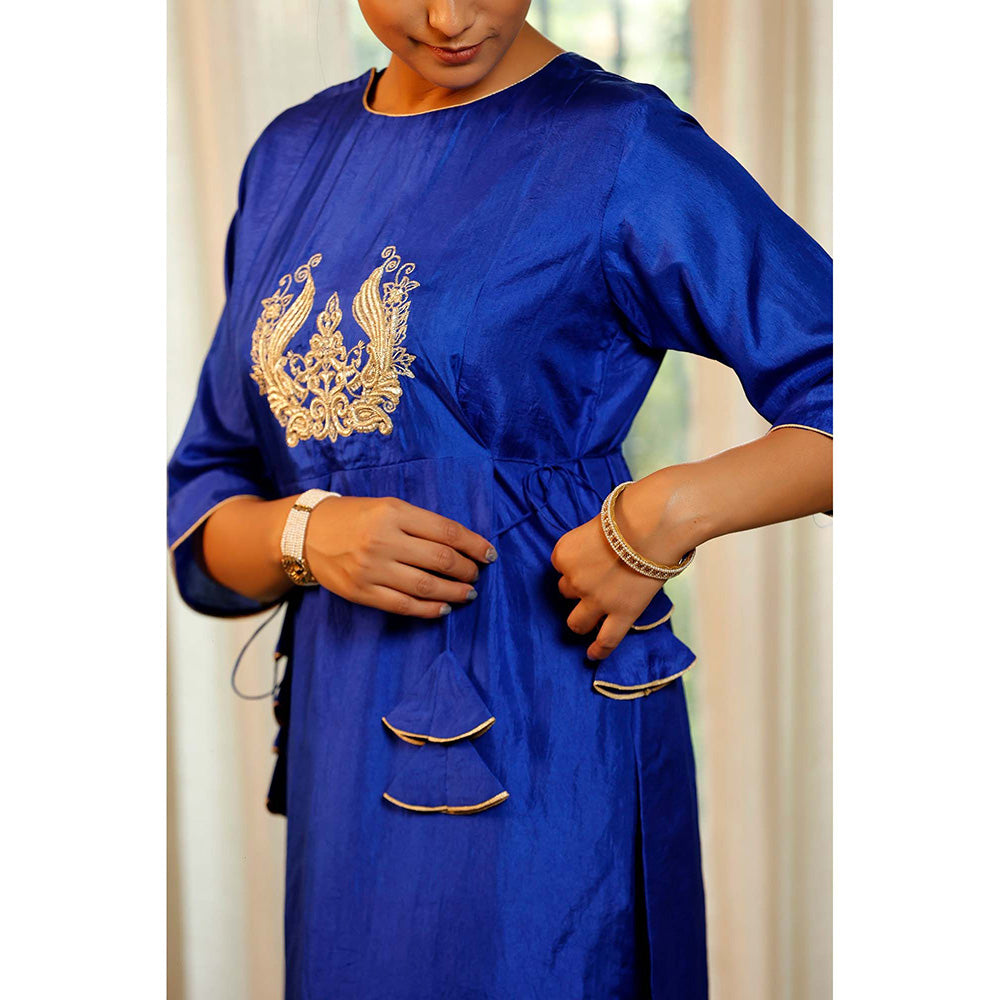 EEDA Blue Embroidered Kurta with Pant