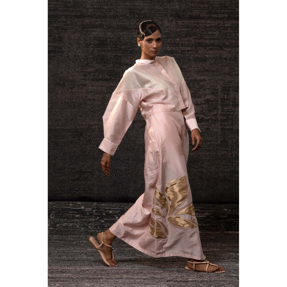 EEDA Pink Shirt with Skirt