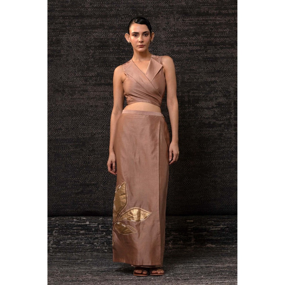 EEDA Brown Vest Top with Skirt