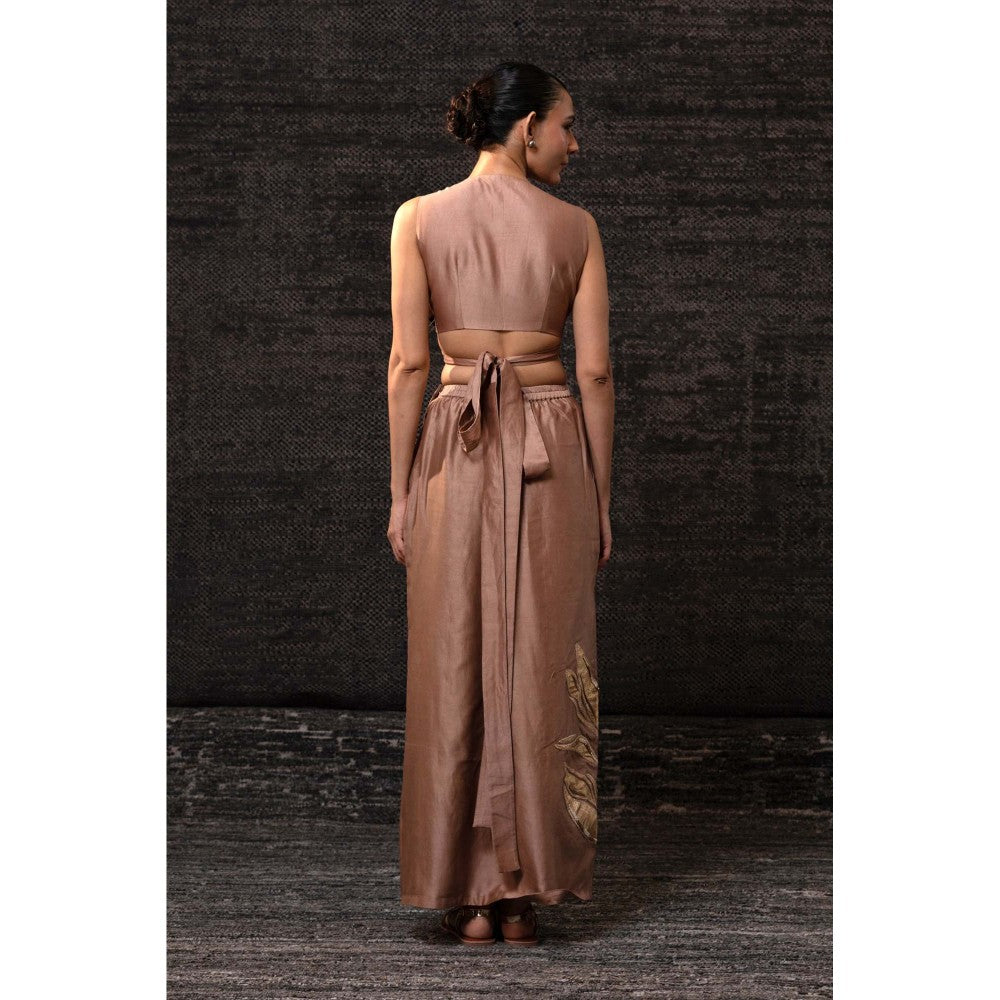 EEDA Brown Vest Top with Skirt