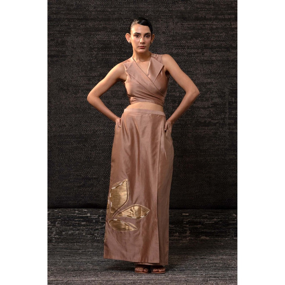 EEDA Brown Vest Top with Skirt