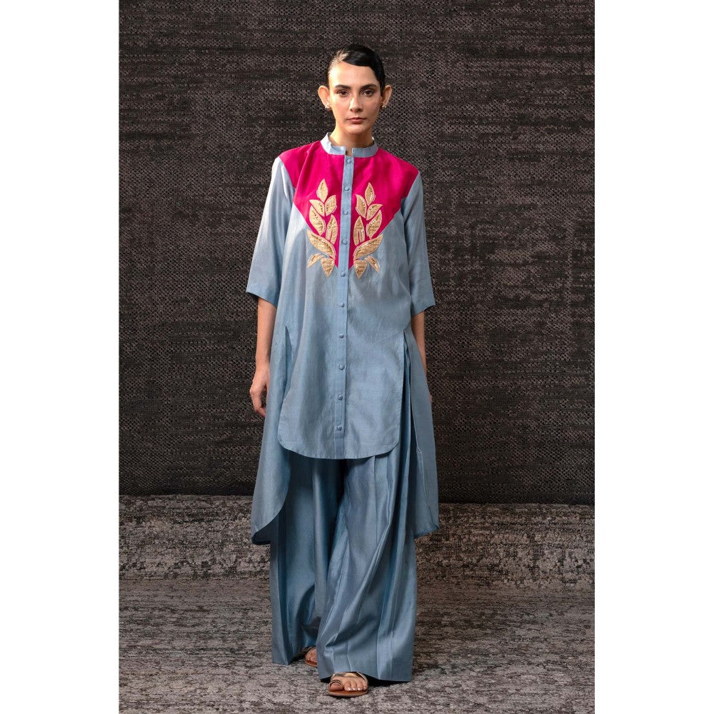 EEDA Blue Gulnar Yolk Co-Ord Set