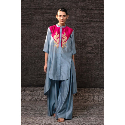 EEDA Blue Gulnar Yolk Co-Ord Set