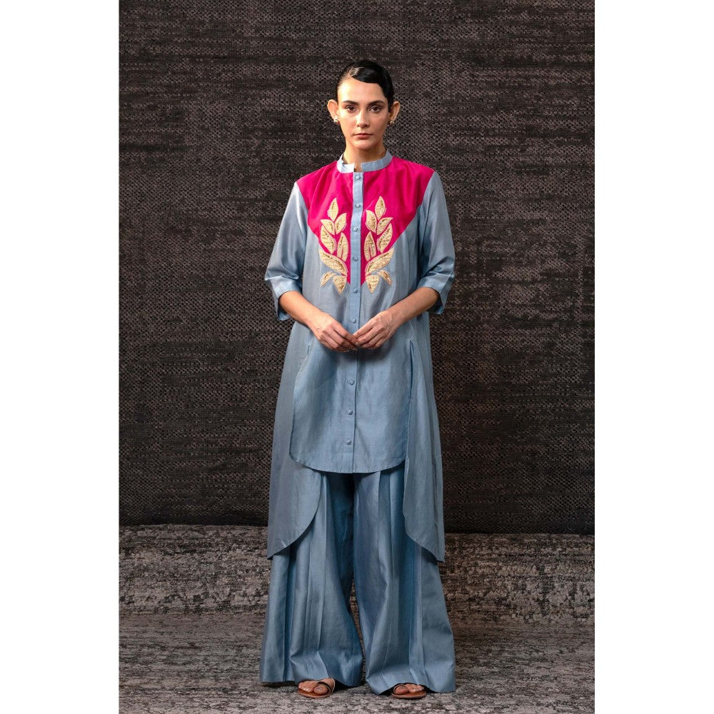 EEDA Blue Gulnar Yolk Co-Ord Set