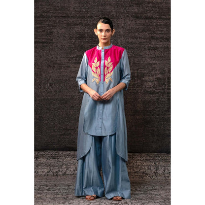 EEDA Blue Gulnar Yolk Co-Ord Set