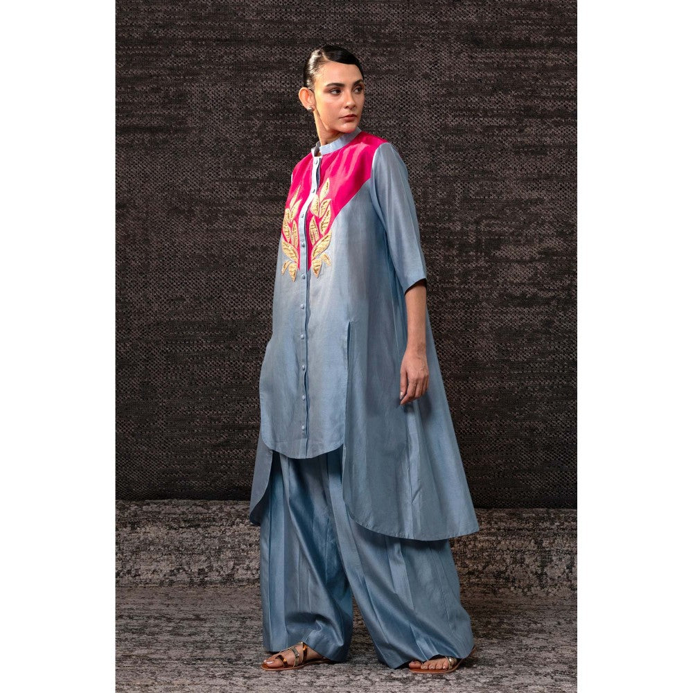 EEDA Blue Gulnar Yolk Co-Ord Set