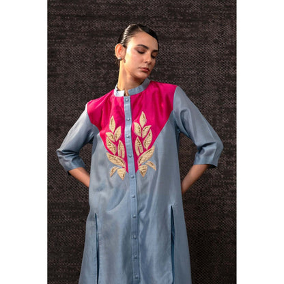 EEDA Blue Gulnar Yolk Co-Ord Set